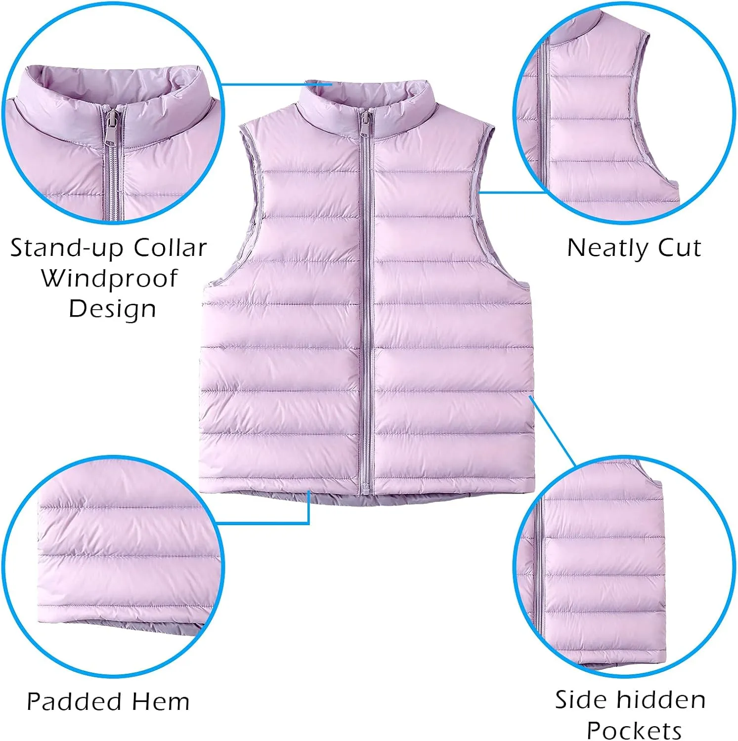 AIEOE Little Girls Boys Down Vest Puffer Sleeveless Outfit Coat