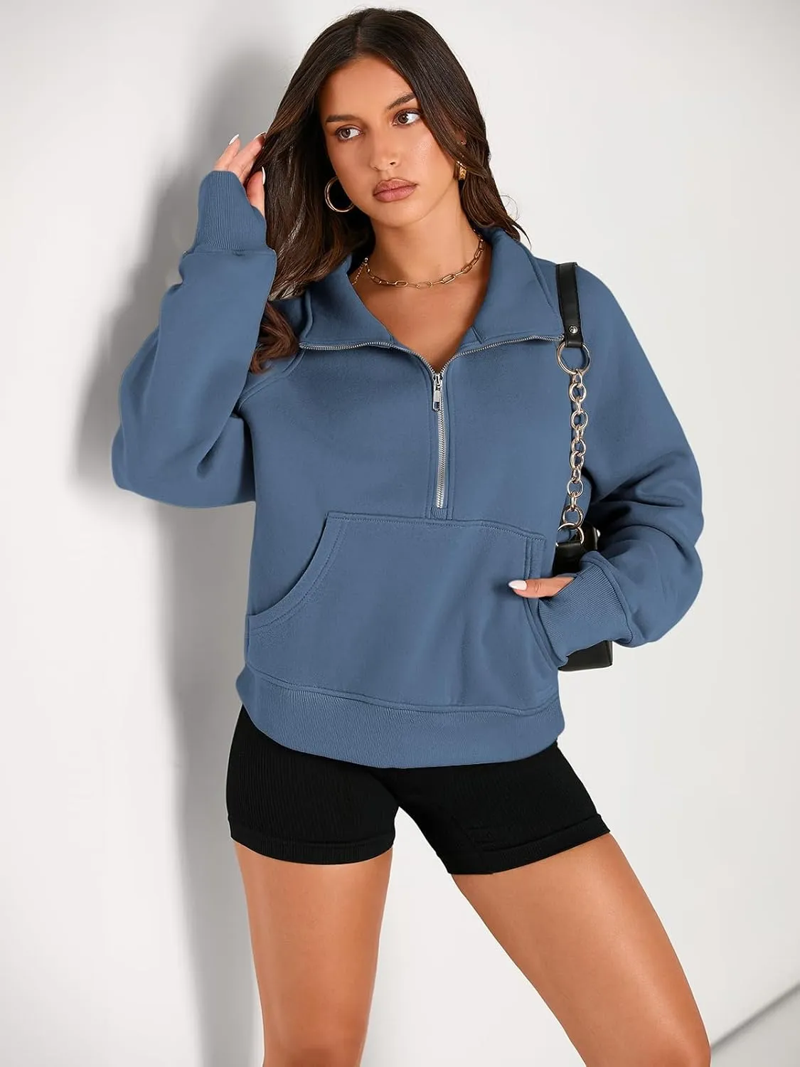 AUTOMET Womens Sweatshirts Half Zip Cropped Pullover Fleece Quarter Zipper Hoodies 2025 Fall Fashion Outfits Clothes