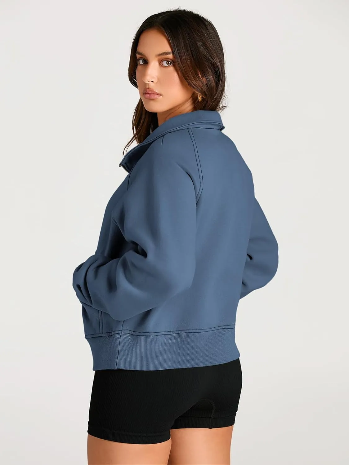 AUTOMET Womens Sweatshirts Half Zip Cropped Pullover Fleece Quarter Zipper Hoodies 2025 Fall Fashion Outfits Clothes