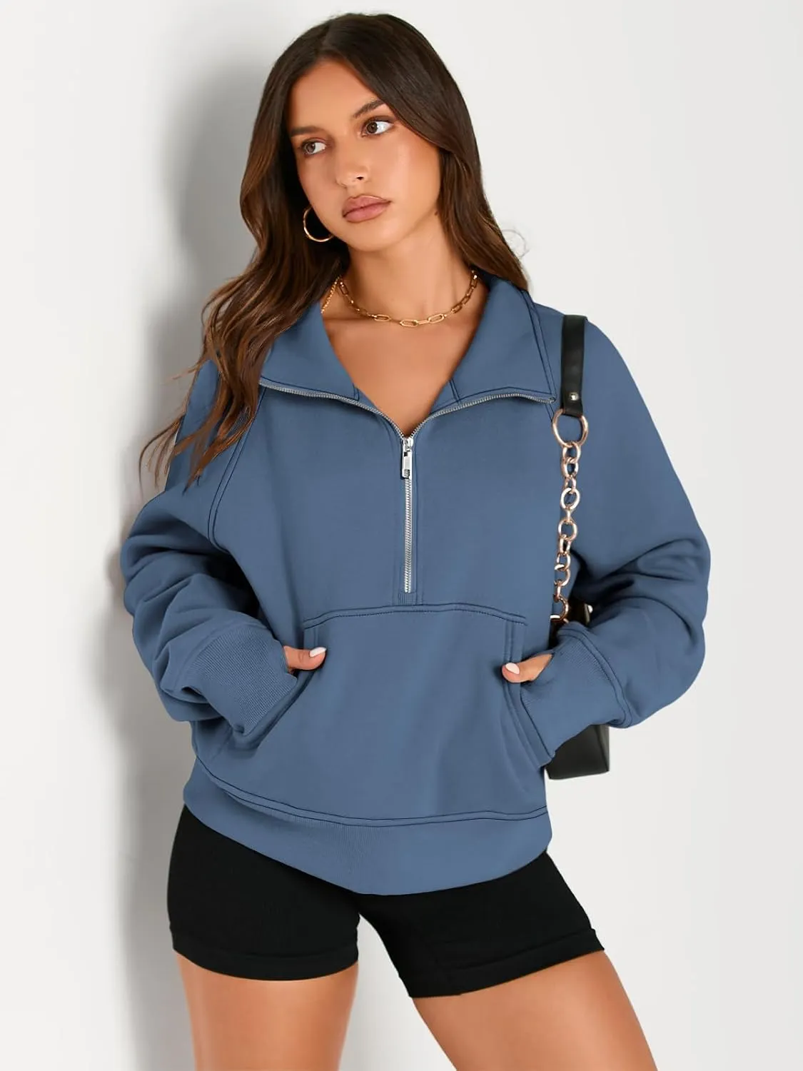 AUTOMET Womens Sweatshirts Half Zip Cropped Pullover Fleece Quarter Zipper Hoodies 2025 Fall Fashion Outfits Clothes