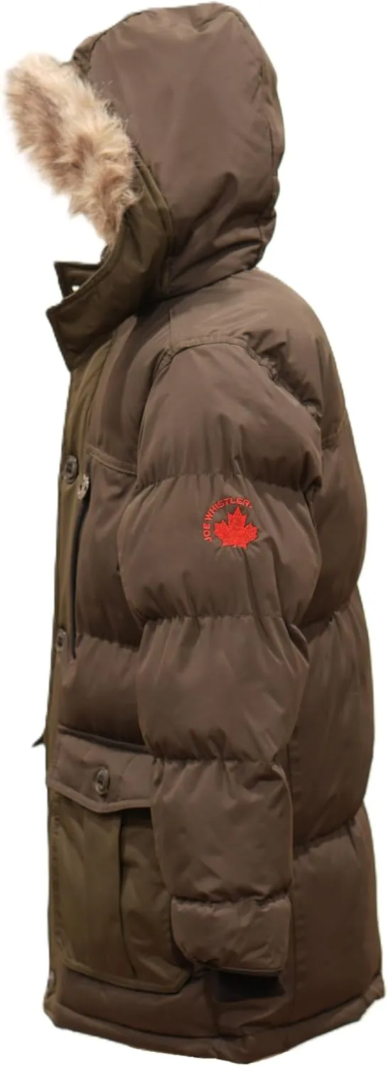 Base Camp Parka Puffer for Boys Heavy Puffer Winter Jacket with Hood and Removable Faux Fur