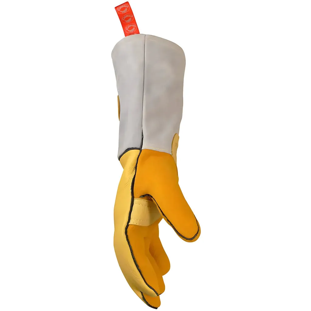 Caiman 1485-4 Elk Skin MIG/Stick Welder's Glove with an Unlined Palm and FR Wool Lined Back