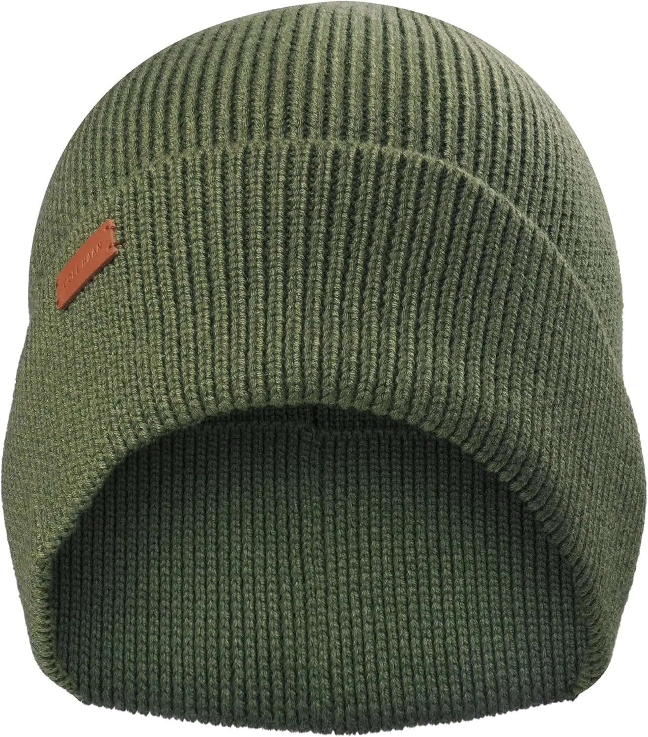 Cole Haan Heritage Rib Cuff Beanie Hat for Men, Warm Knit Wool Beanie with Classic Ribbed Design