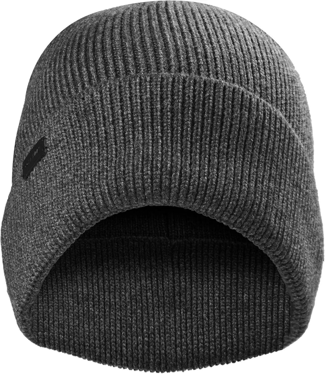 Cole Haan Heritage Rib Cuff Beanie Hat for Men, Warm Knit Wool Beanie with Classic Ribbed Design