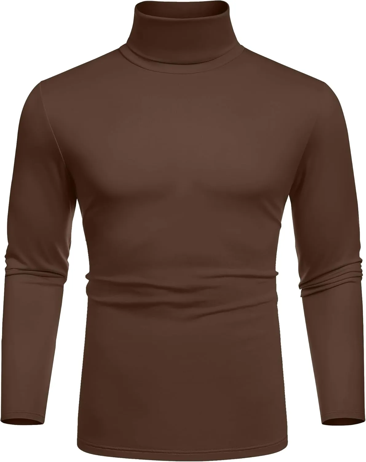COOFANDY Men's Slim Fit Basic Turtleneck T-Shirt Long Sleeve Solid T Shirts Casual Knit Pullover Thermal Tops