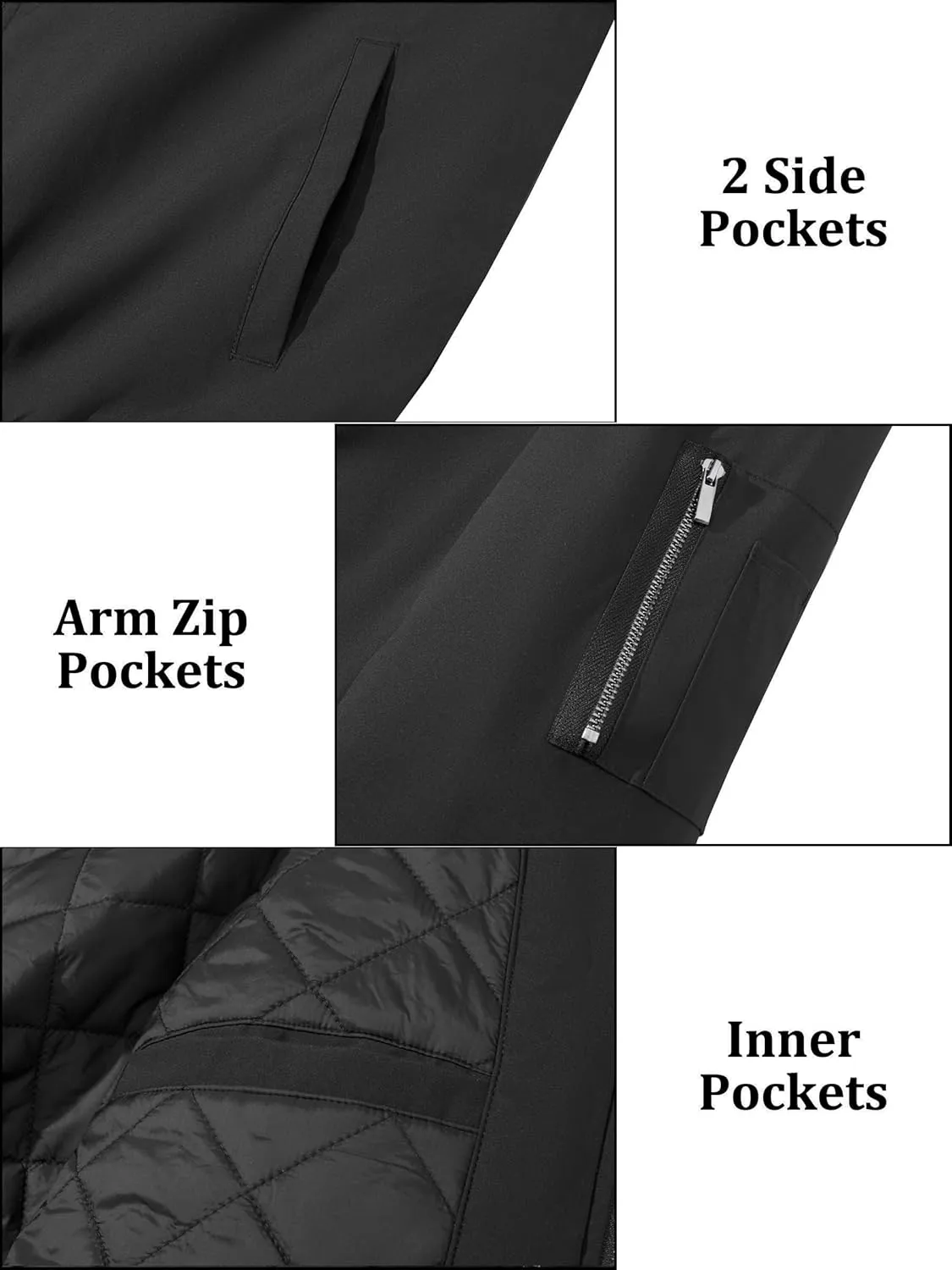 EKLENTSON Men's Bomber Jackets Fleece Lined Winter Flight Jacket Water Resistant Windproof Windbreaker Zip Up
