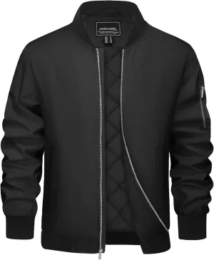 EKLENTSON Men's Bomber Jackets Fleece Lined Winter Flight Jacket Water Resistant Windproof Windbreaker Zip Up