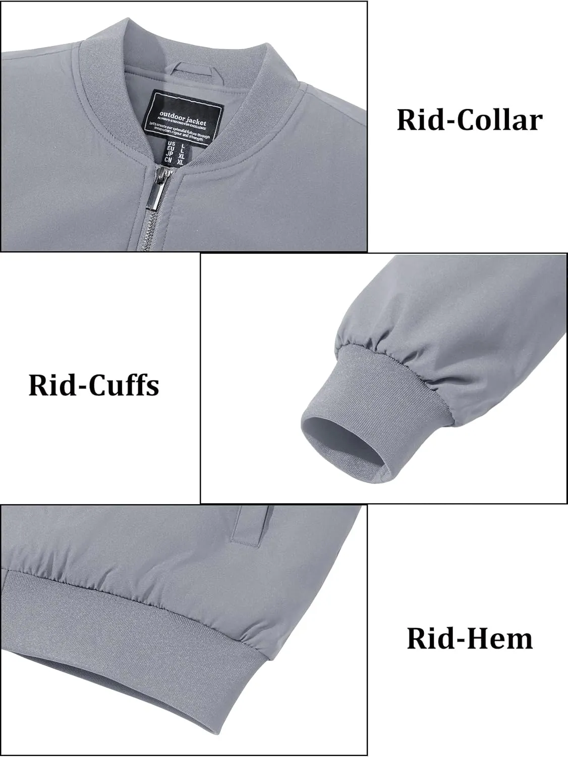 EKLENTSON Men's Bomber Jackets Fleece Lined Winter Flight Jacket Water Resistant Windproof Windbreaker Zip Up