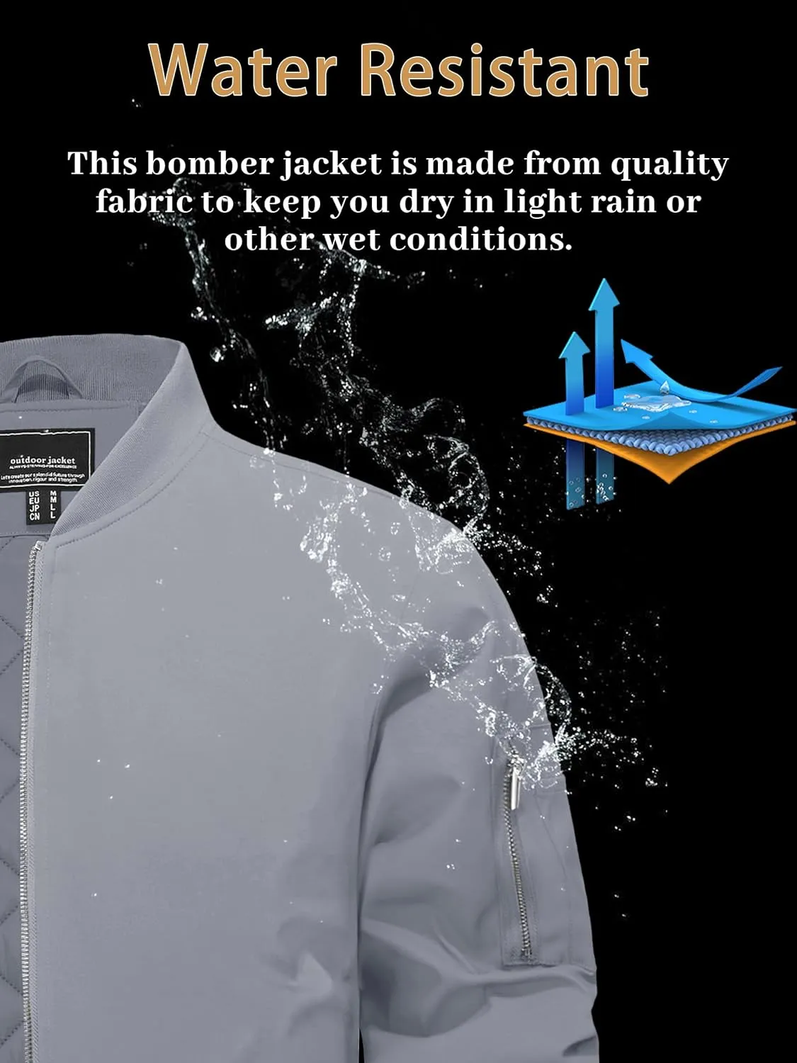 EKLENTSON Men's Bomber Jackets Fleece Lined Winter Flight Jacket Water Resistant Windproof Windbreaker Zip Up