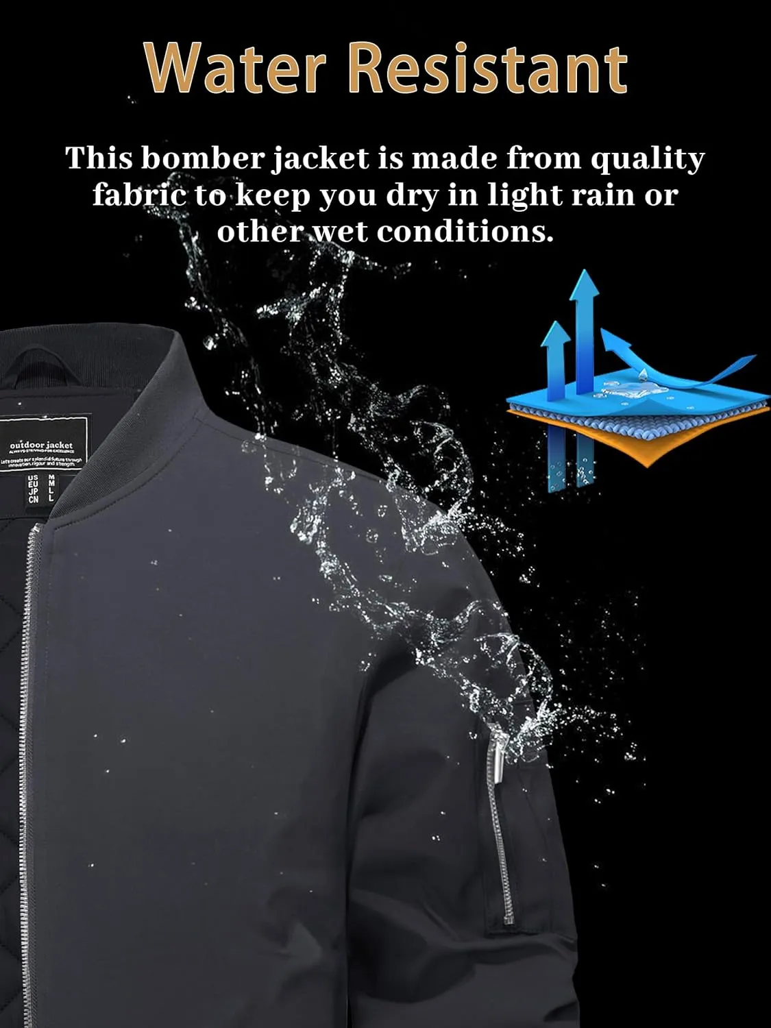 EKLENTSON Men's Bomber Jackets Fleece Lined Winter Flight Jacket Water Resistant Windproof Windbreaker Zip Up