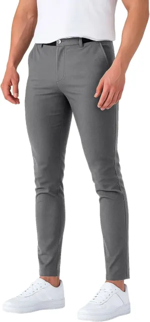 Golf Joggers Pants Men Petite Stretchy Slim Fit Dress Pants Quick Dry Elastic Waist Pull On Work Pants with Pockets