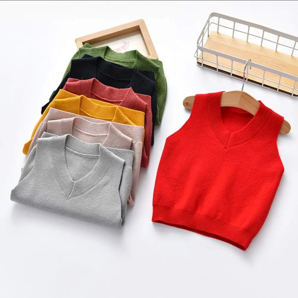 Happy Cherry Baby Boys Vest Thermal Warm Cotton Breathable Knit Sleeveless Sweater