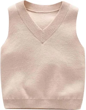 Happy Cherry Baby Boys Vest Thermal Warm Cotton Breathable Knit Sleeveless Sweater