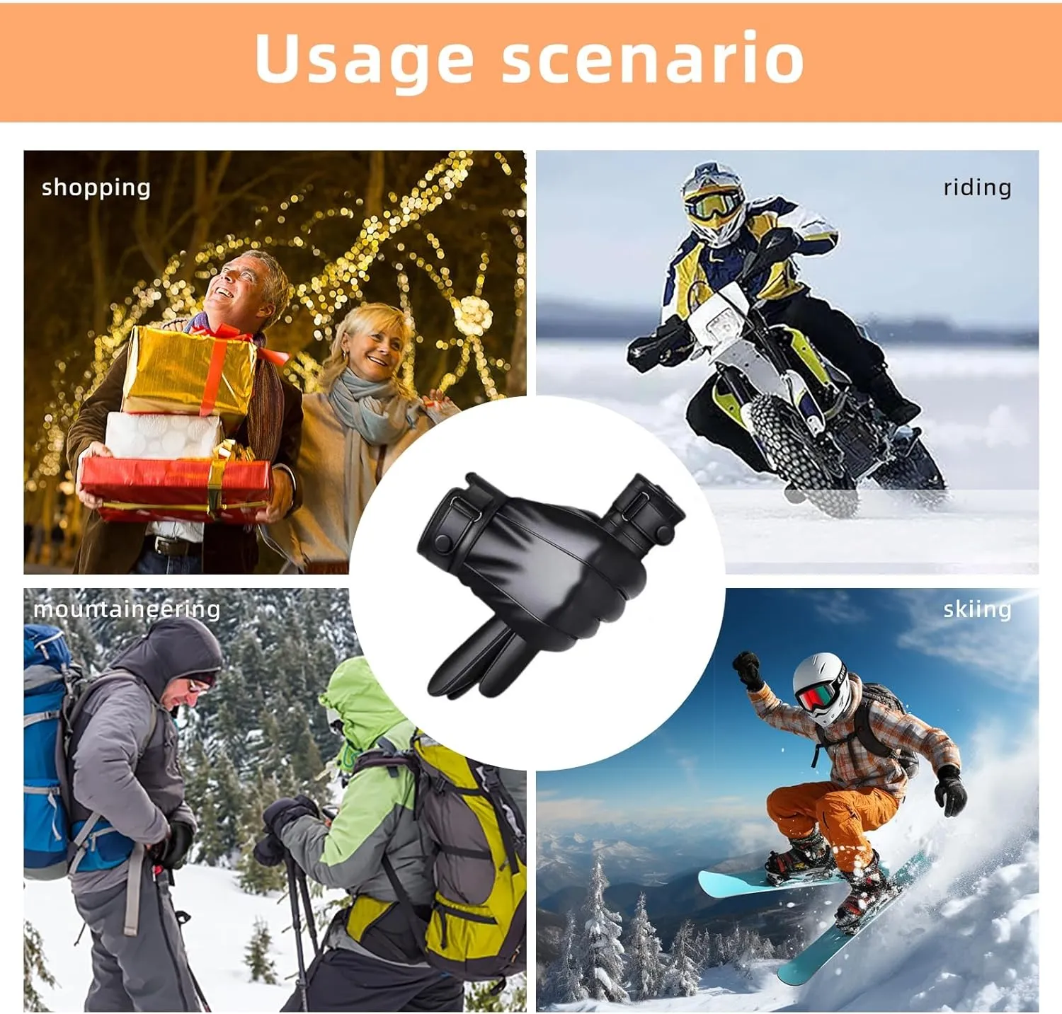 Leather Gloves for Men,Winter Warm Touch Screen Motor Gloves,Soft Cashmere Lining-Christmas, Valentine's Day Present