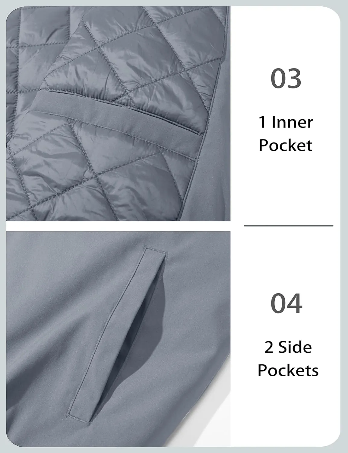 MAGCOMSEN Men's Bomber Jacket Casual Windproof Quilted Jacket Full Zip Windbreaker Winter Warm Varsity Jacket with Pockets