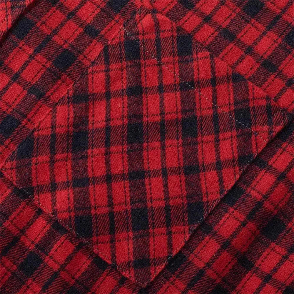 Men Plaid Flannel Casual Shirt Checkered Loose Slim Shirt Oversized Office Business Shirts