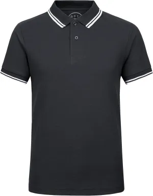 Men's Cotton Casual Polo Shirt Short Sleeve Striped Solid Golf Polo Shirts for Men Classic Pique Relaxed-Fit