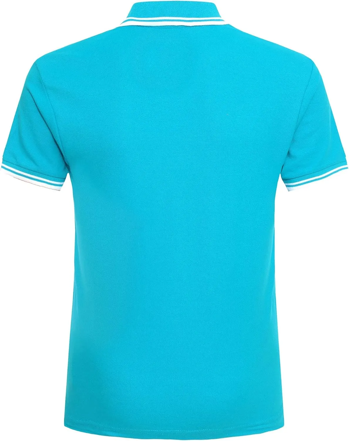 Men's Cotton Casual Polo Shirt Short Sleeve Striped Solid Golf Polo Shirts for Men Classic Pique Relaxed-Fit