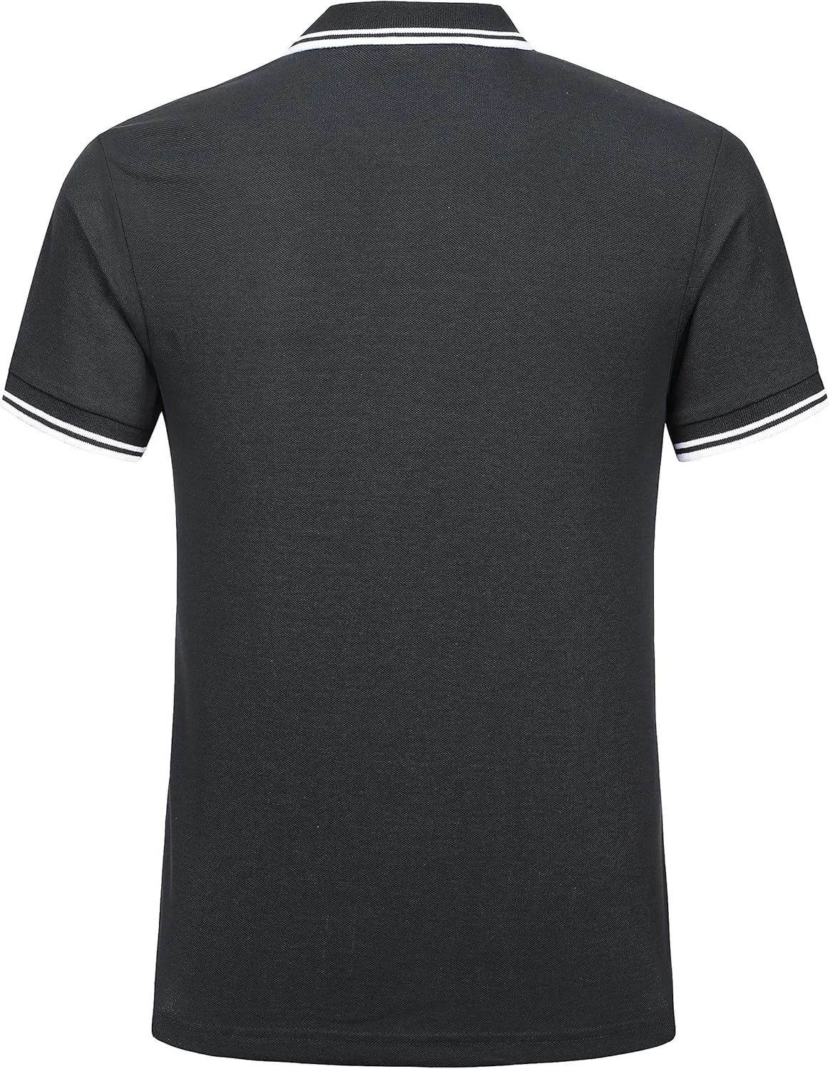 Men's Cotton Casual Polo Shirt Short Sleeve Striped Solid Golf Polo Shirts for Men Classic Pique Relaxed-Fit