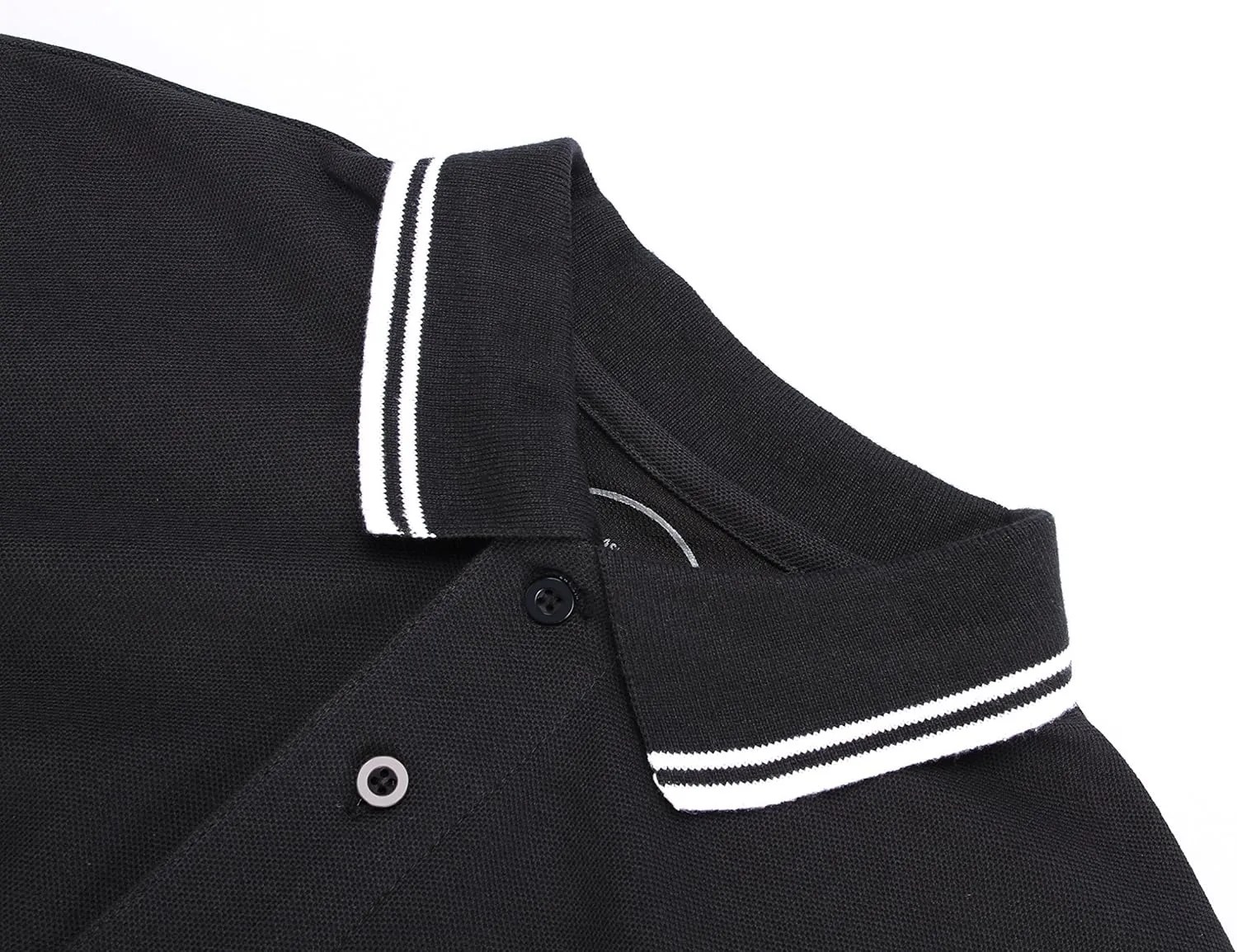 Men's Cotton Casual Polo Shirt Short Sleeve Striped Solid Golf Polo Shirts for Men Classic Pique Relaxed-Fit