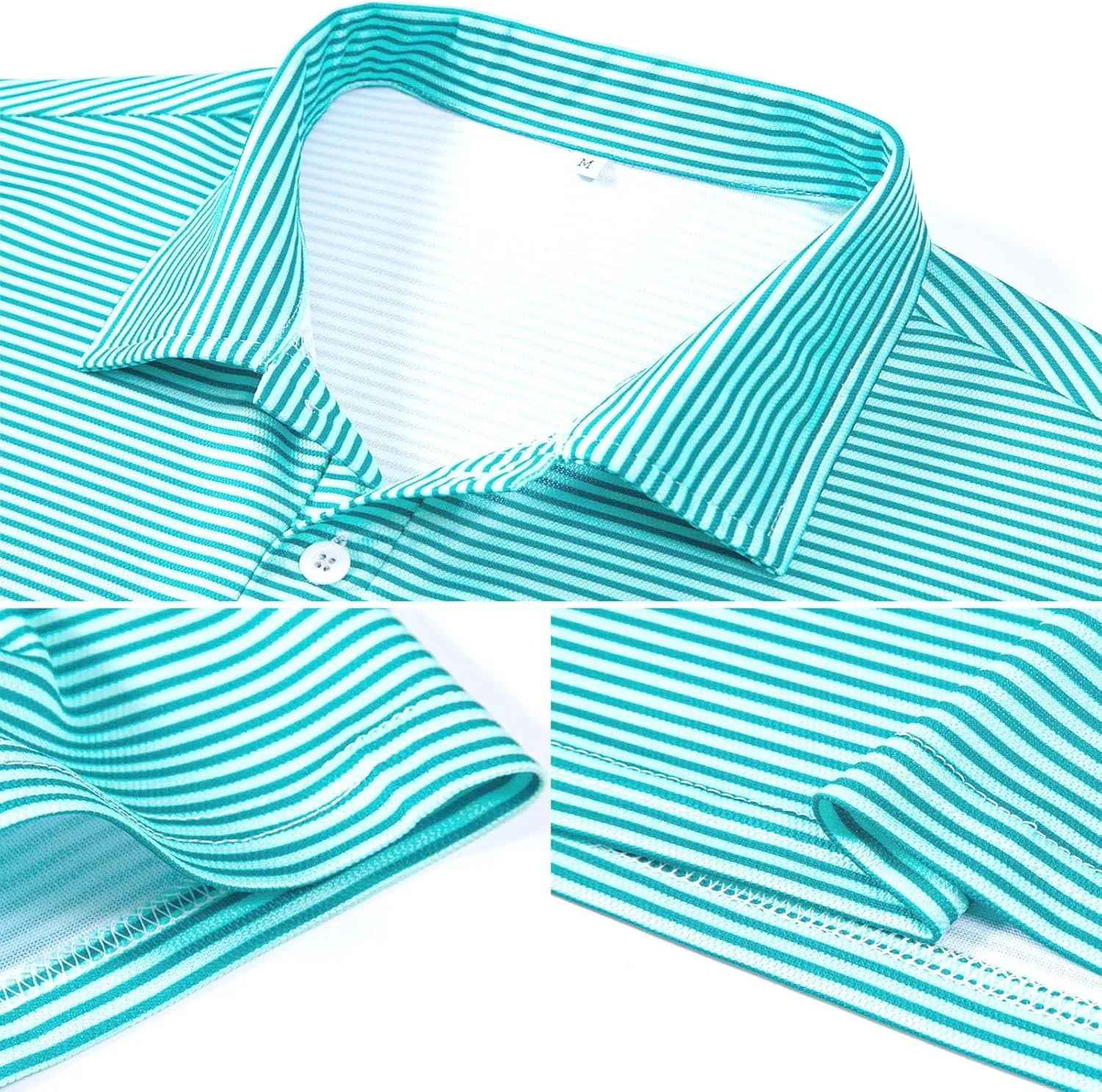 Men's Polyester Pique Polo Shirts Summer Casual Printed Short Sleeve Golf Polo Shirts