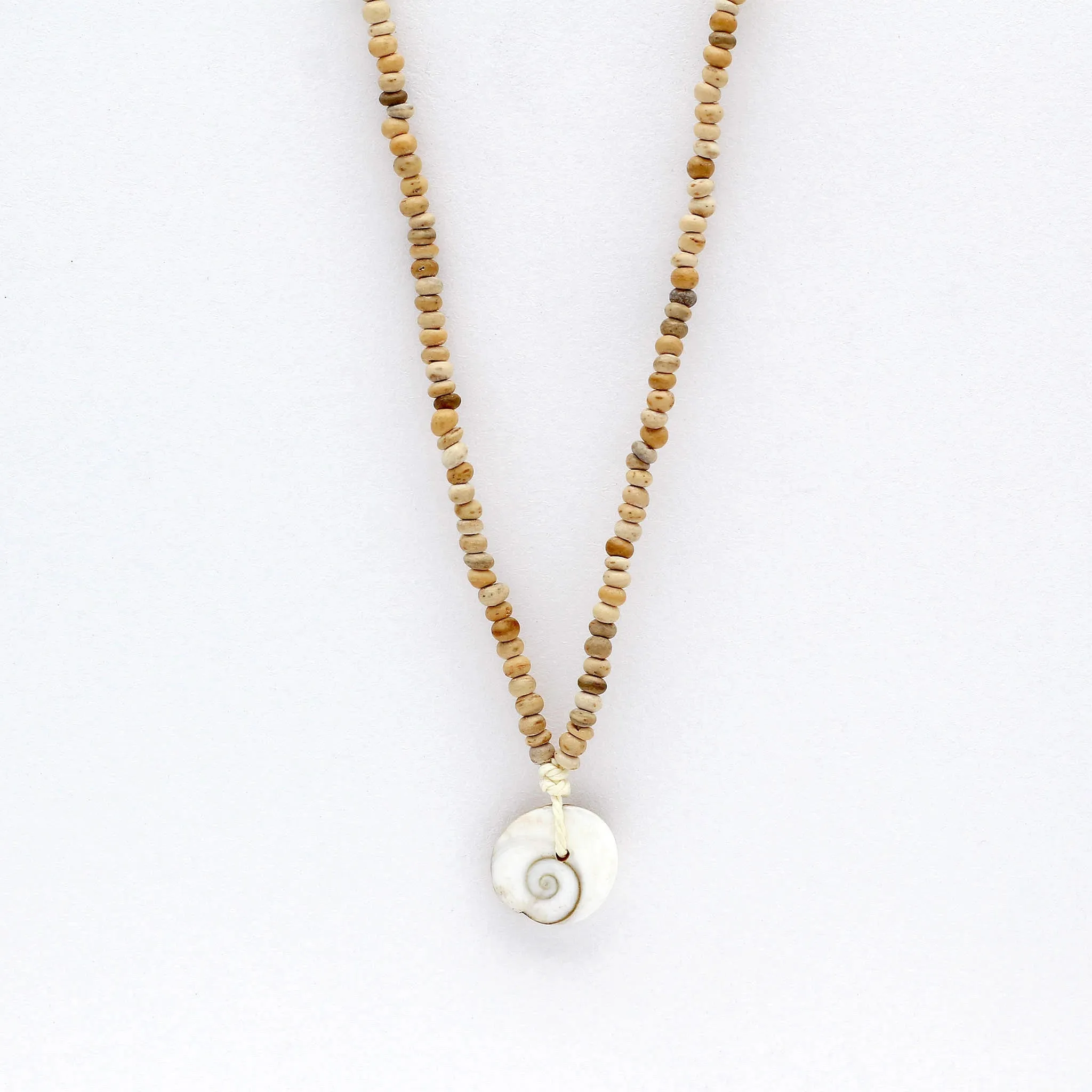 Natural Wood Shiva Shell Choker Necklace