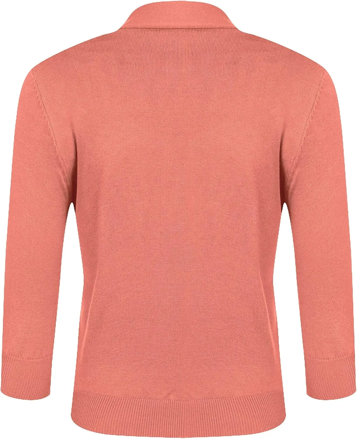 URRU Women's Classic 3/4 Sleeve Open Front Cropped Cardigan Sweater Lightweight Knit Short Shrugs